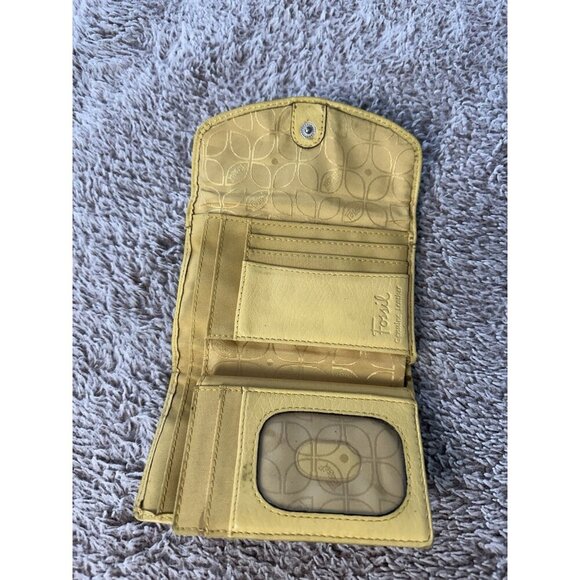 FOSSIL Women's Hanover Yellow Genuine Leather Wallet - Picture 5 of 13